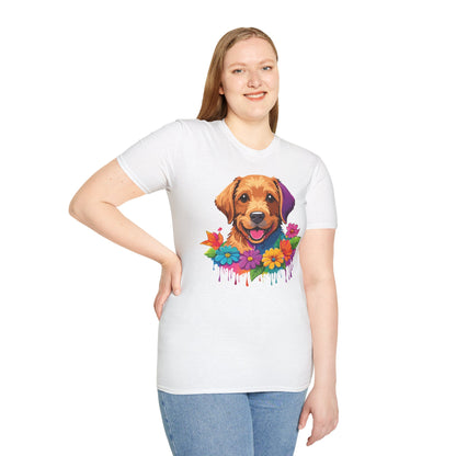 Unisex Dog Shirt With Animals Tee Softstyle Gildan 64000 Comfort Fit
