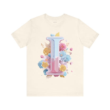 Natural Cotton Tee Shirt - Letters Collection - I Printify