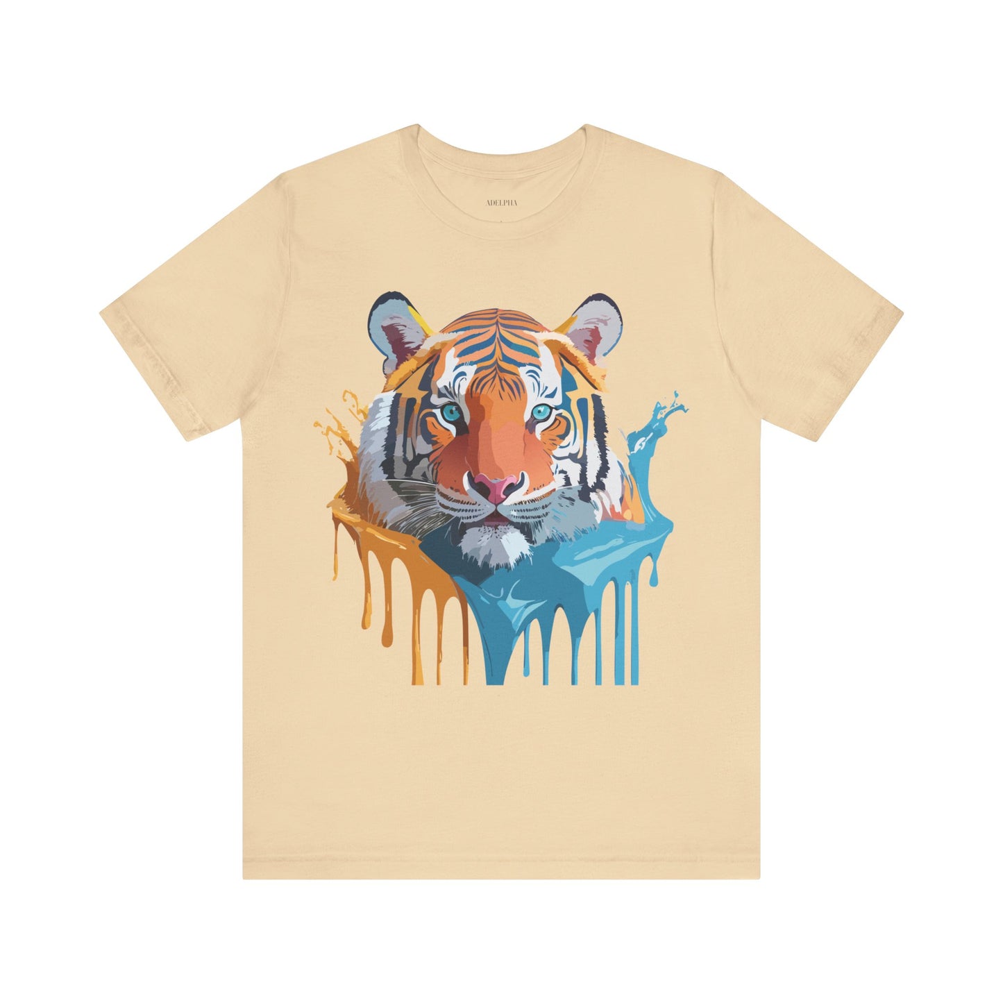 T-shirt en coton naturel avec motif tigre