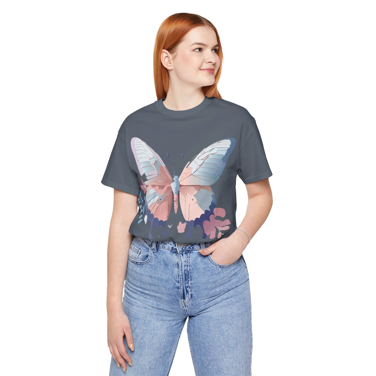 T-shirt en coton naturel avec papillon