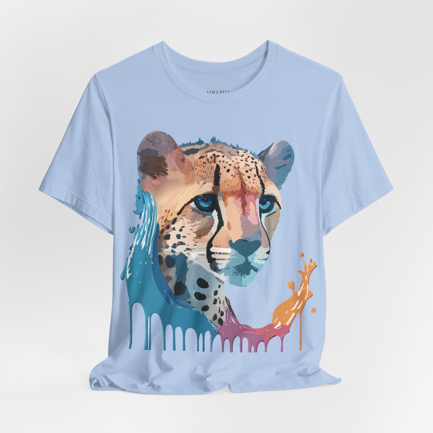 Natural Cotton Tee Shirt with Cheetah