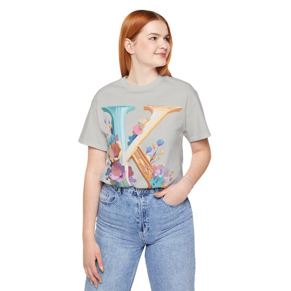 Natural Cotton Tee Shirt - Letters Collection - K Printify