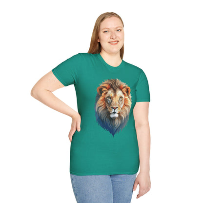 Gildan Softstyle Lion Print T Shirt Floral Tee For Unisex Everyday Comfort