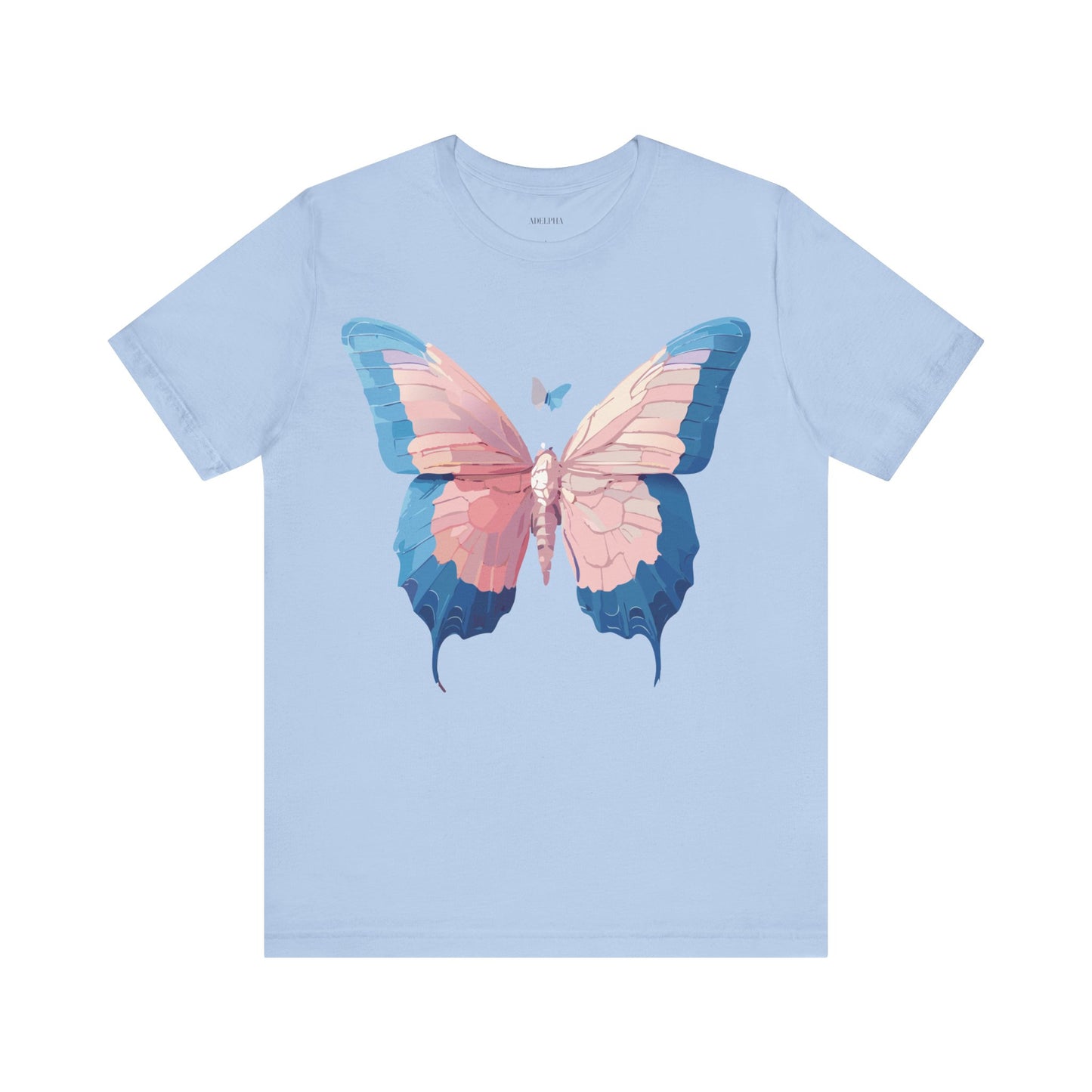 Natural Cotton Tee Shirt with Butterfly