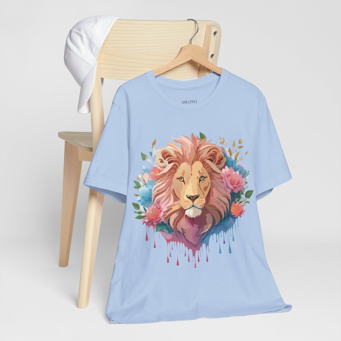 Natural Cotton Tee Shirt with Lion