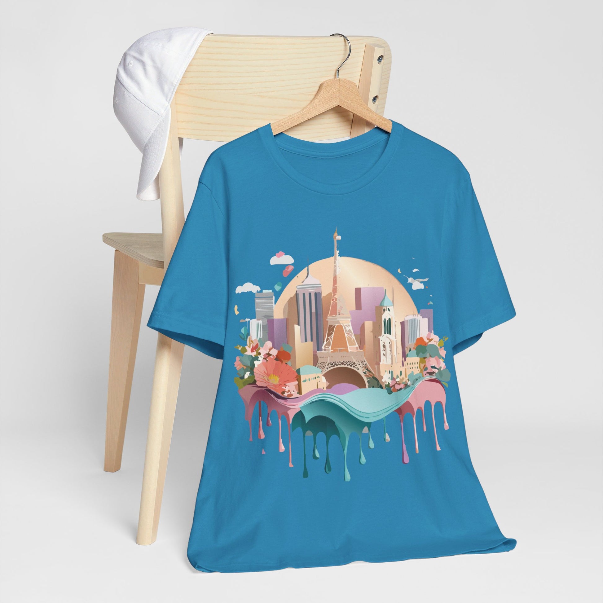 Natural Cotton Tee Shirt - Beautiful Places Collection - Paris Printify