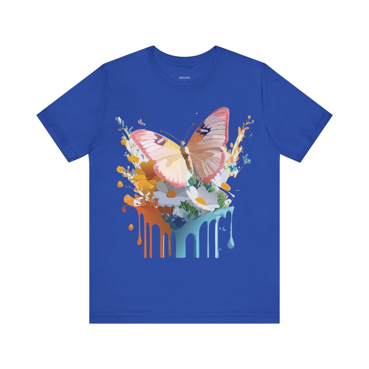 Natural Cotton Tee Shirt with Butterfly