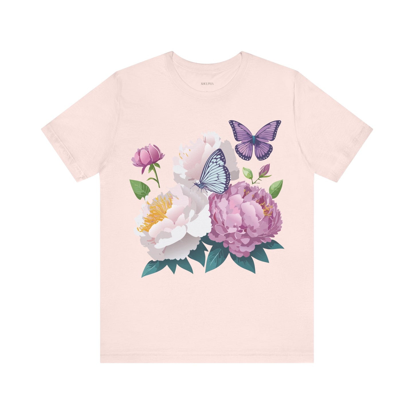 T-shirt en coton naturel avec fleurs