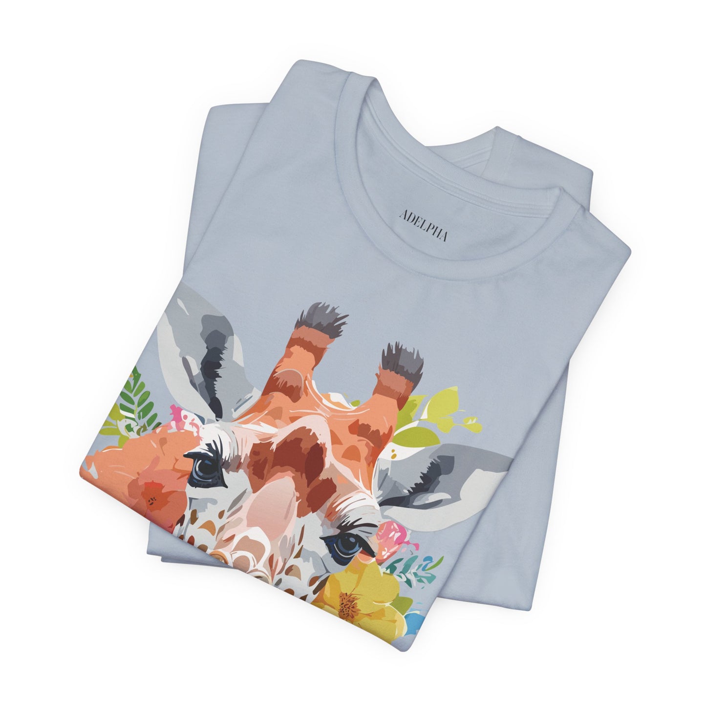 Natural Cotton Tee Shirt with Giraffe