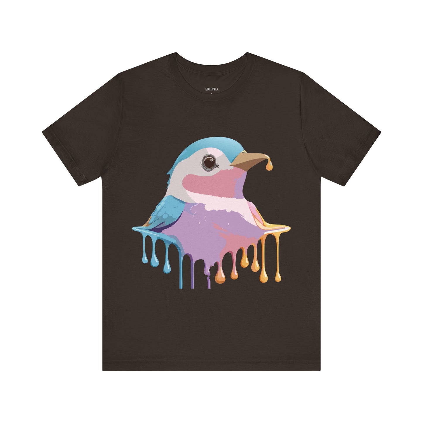 Natural Cotton Tee Shirt with Bird