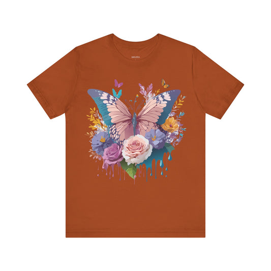 T-Shirt aus natürlicher Baumwolle mit Schmetterling