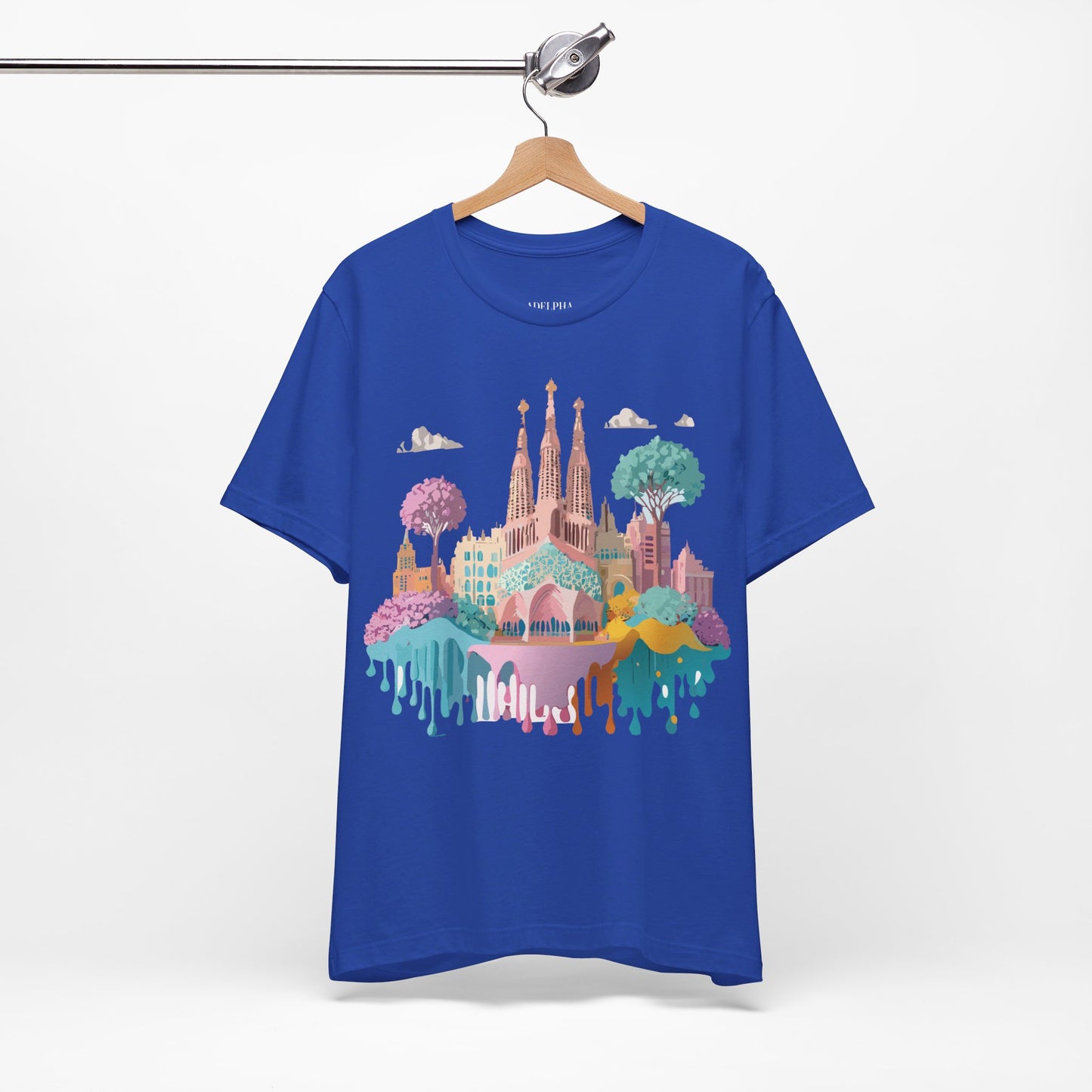 Natural Cotton Tee Shirt - Beautiful Places Collection - Barcelona