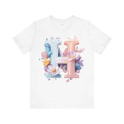 Natural Cotton Tee Shirt - Letters Collection - H Printify