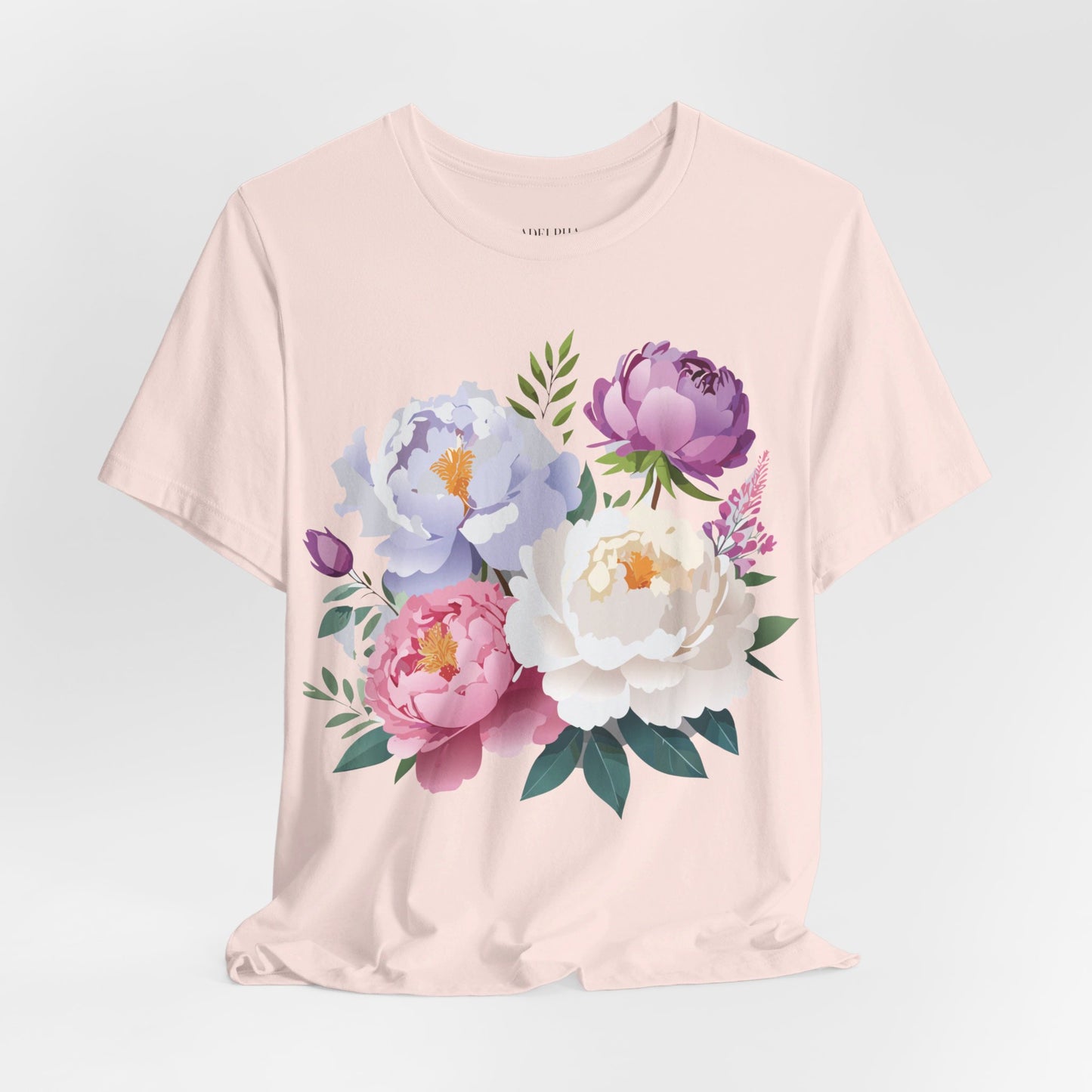 T-shirt en coton naturel avec fleurs