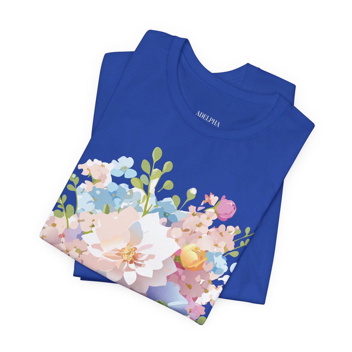 T-shirt en coton naturel avec fleurs