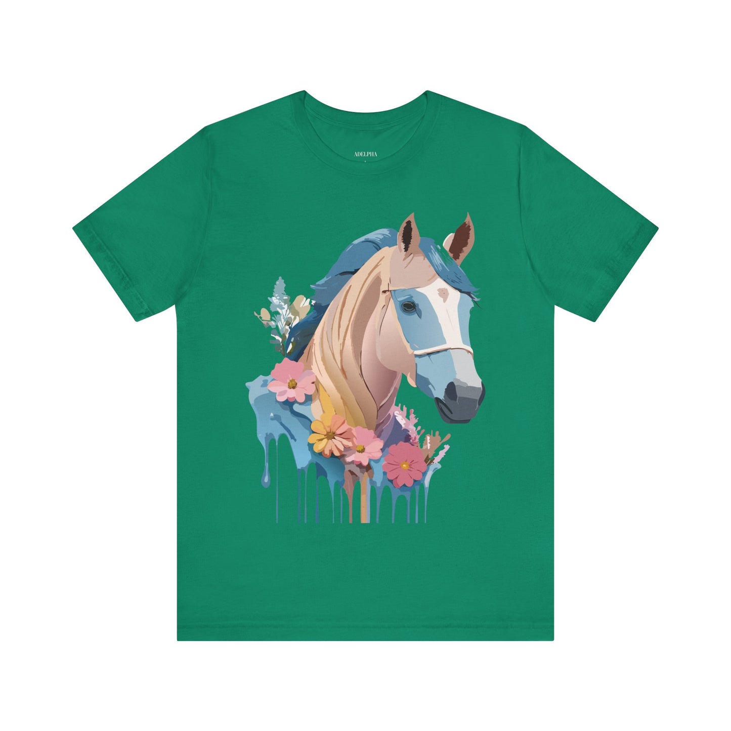 Natural Cotton Tee Shirt with Horse