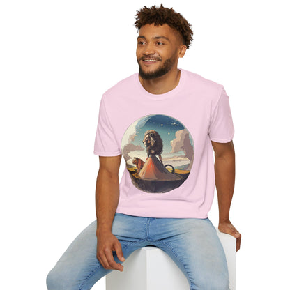 Lion Graphic T Shirt Unisex Softstyle 64000 Gildan 100 Percent Cotton Tee
