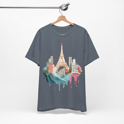 Natural Cotton Tee Shirt - Beautiful Places Collection - Paris Printify