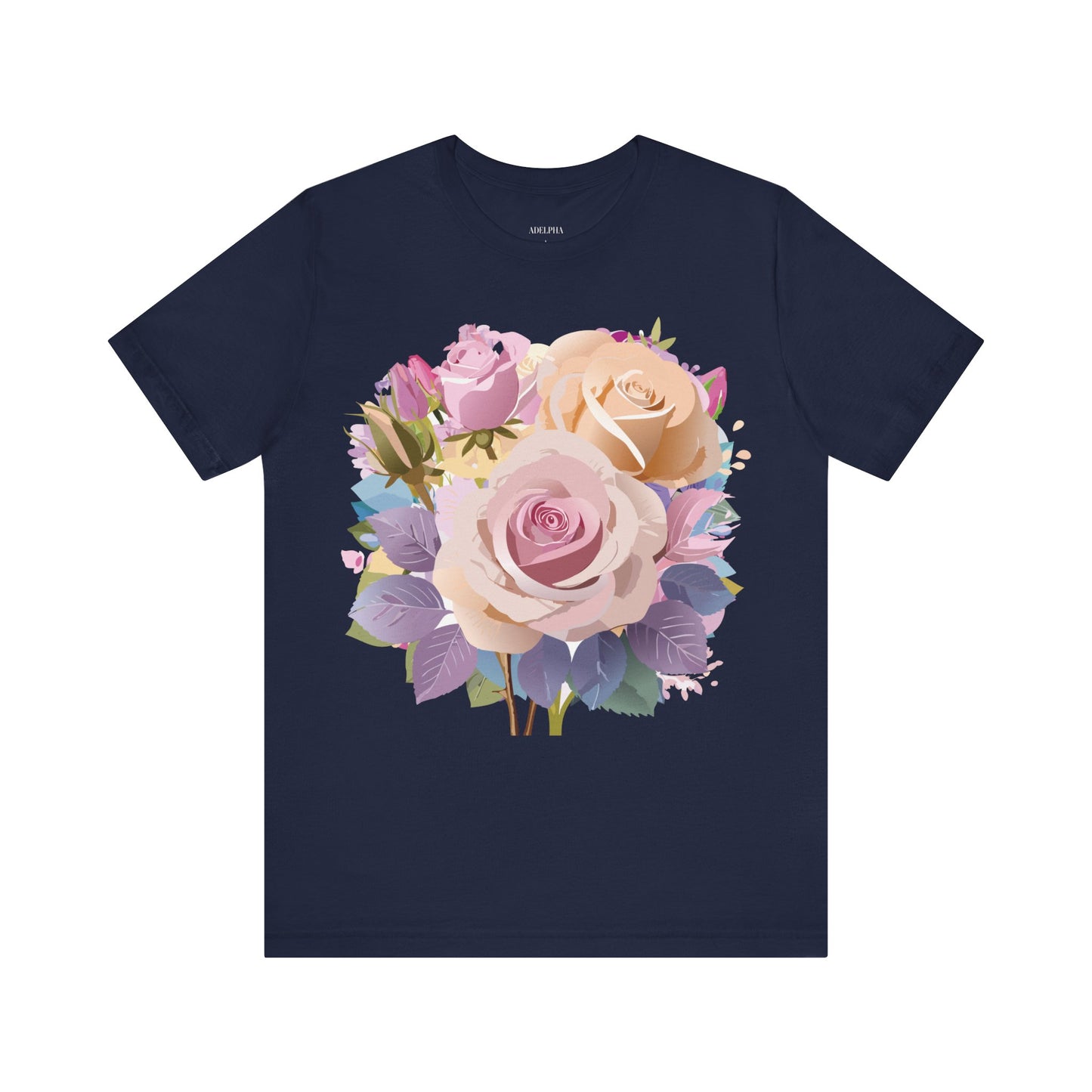 Natural Cotton Tee Shirt with Flowers