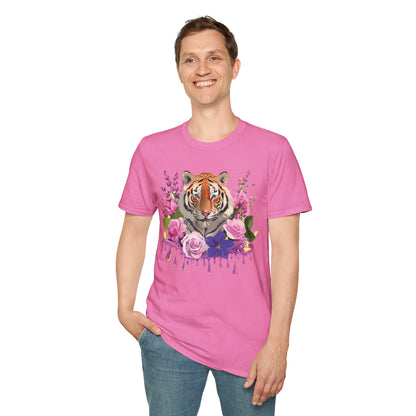 Tiger Print Shirt Unisex Animal Tee Softstyle Gildan 64000 Cotton