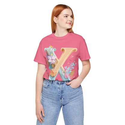 Natural Cotton Tee Shirt - Letters Collection - X Printify