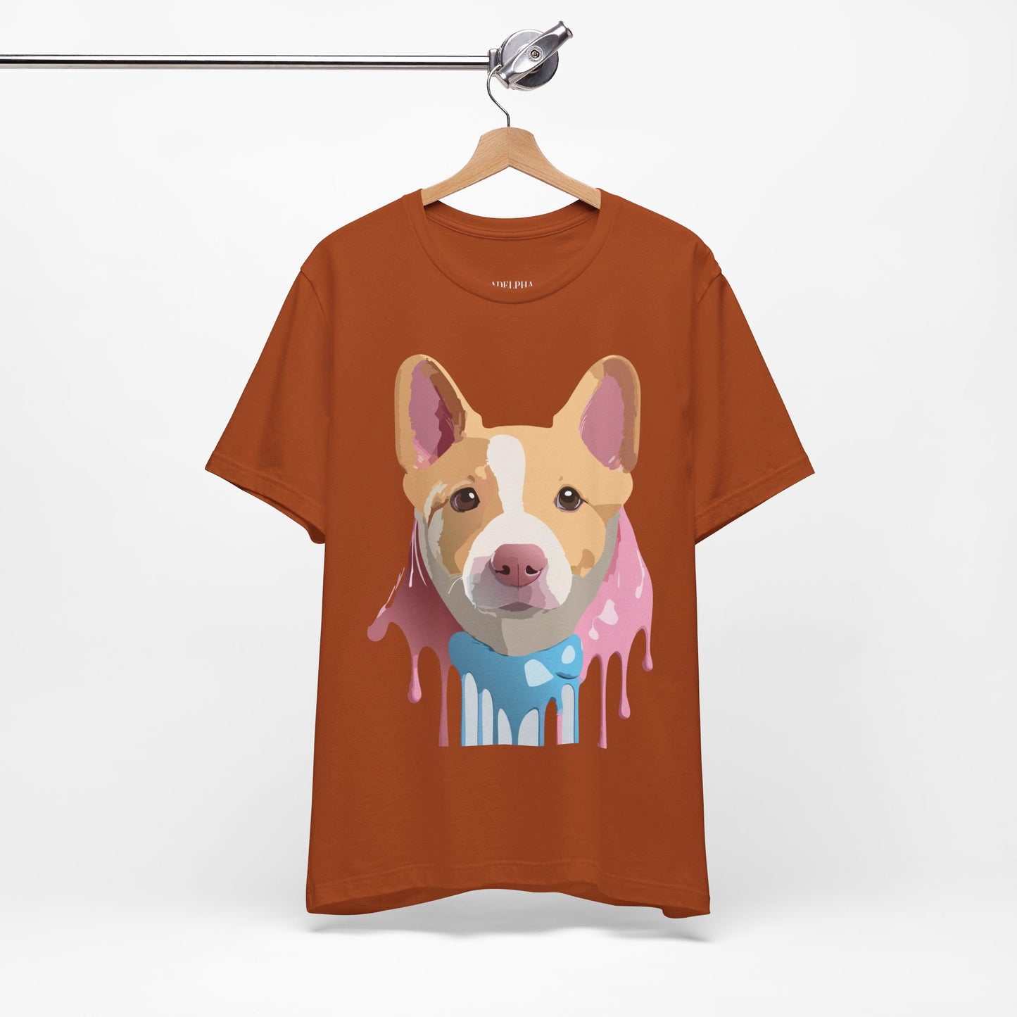 Natural Cotton Tee Shirt with Dog