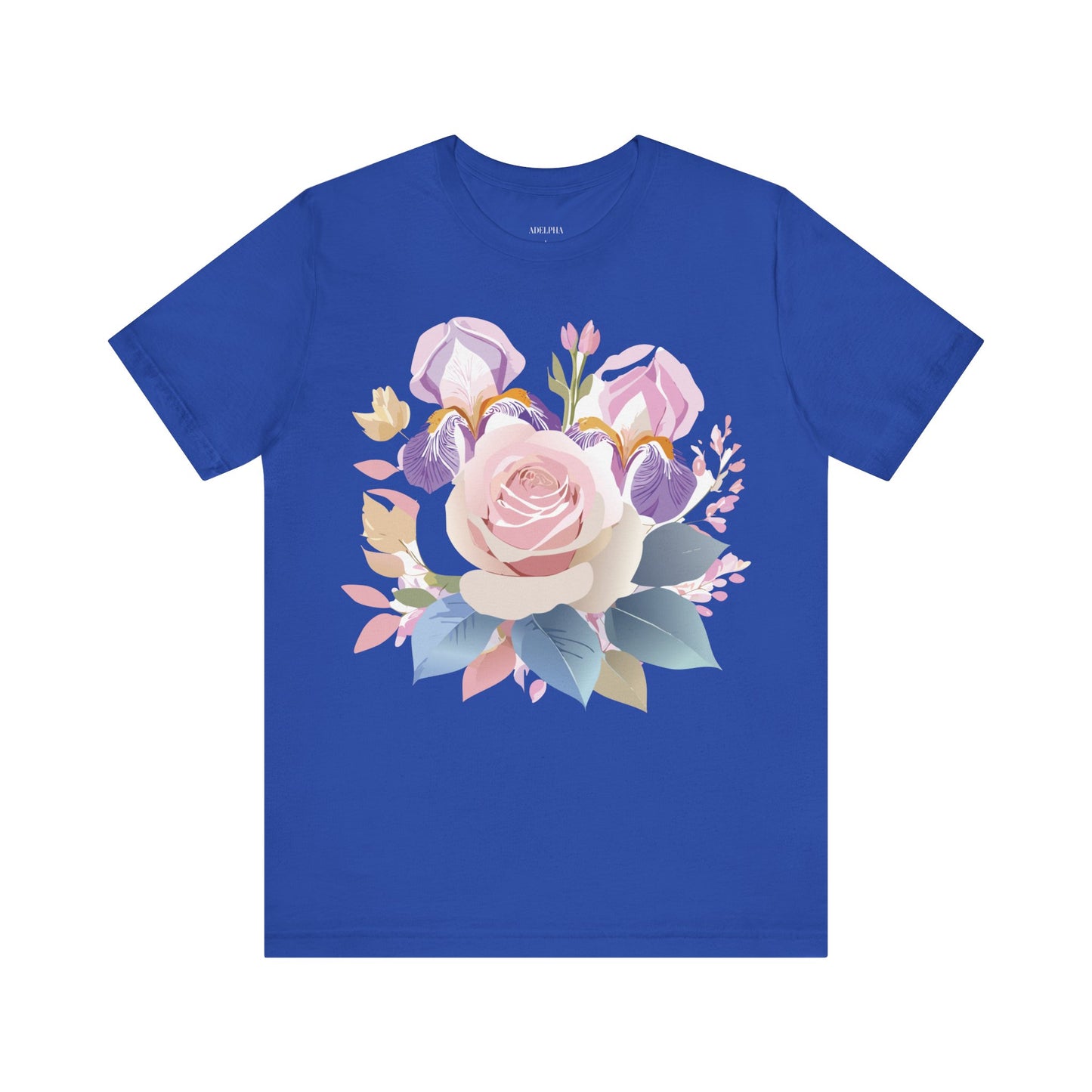 Natural Cotton Tee Shirt with Flowers