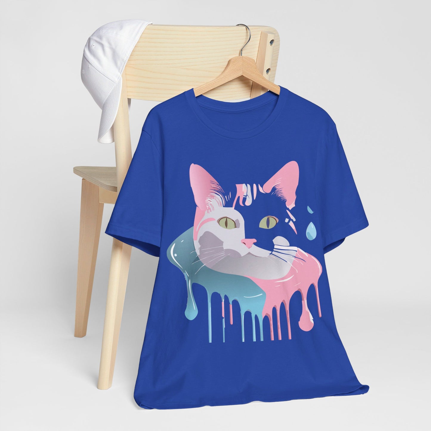 Natural Cotton Tee Shirt with Cat