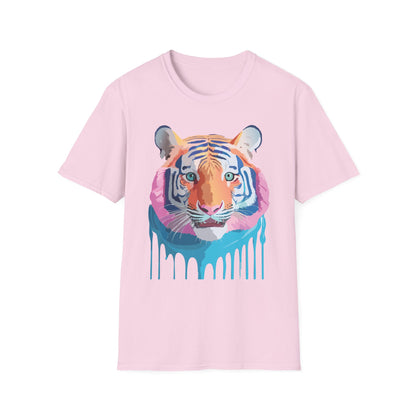 Tiger Print Unisex Softstyle Breathable Cotton Tee 64000 Gildan Shirt