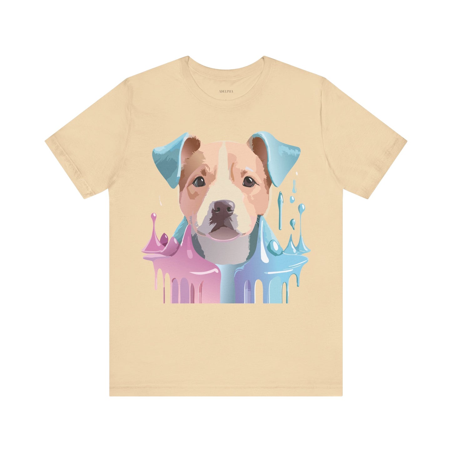 Natural Cotton Tee Shirt with Dog