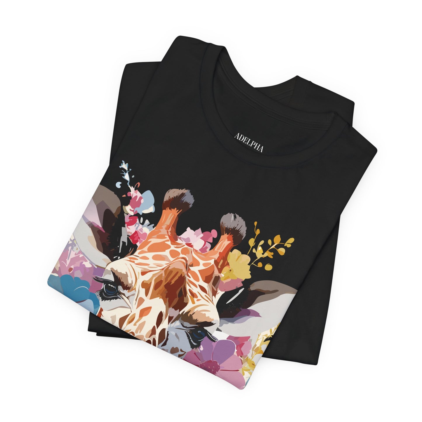 Natural Cotton Tee Shirt with Giraffe