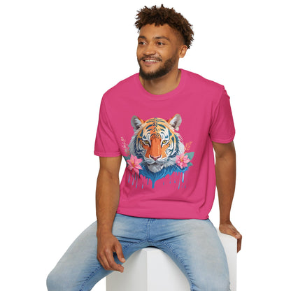 Tiger Unisex Softstyle T Shirt 100 Percent Cotton Gildan 64000 Animal Tee
