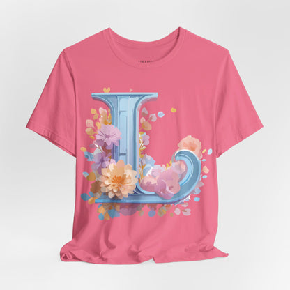 Natural Cotton Tee Shirt - Letters Collection - L Printify