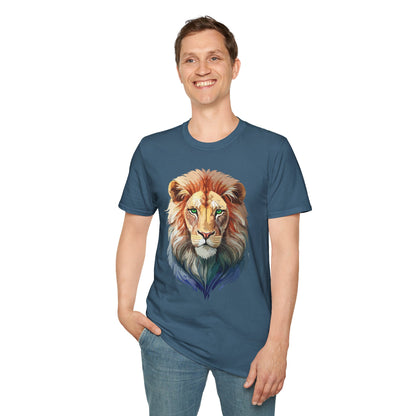 Gildan Softstyle Lion Shirt Unisex Floral Tee Animal Print Tee