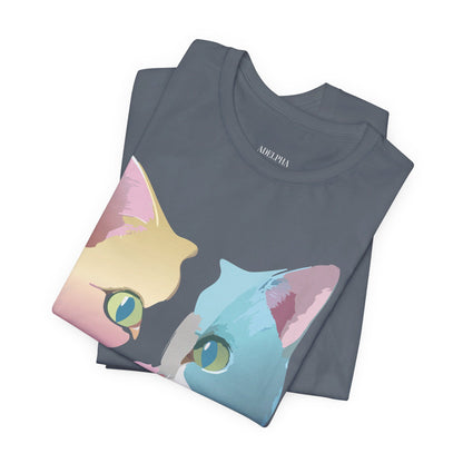 Natural Cotton Tee Shirt with Cat Printify