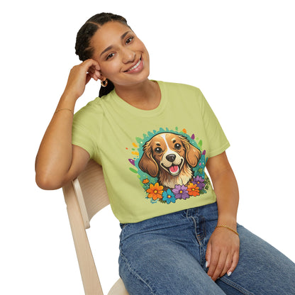 Dog Lover Unisex Animal Print T Shirt Cotton Tee Gildan Softstyle 64000