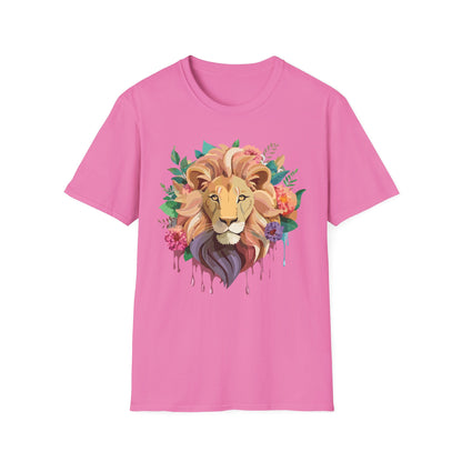 Lion Shirt Unisex Softstyle Tee 100 Percent Ring Spun Cotton Animal Print