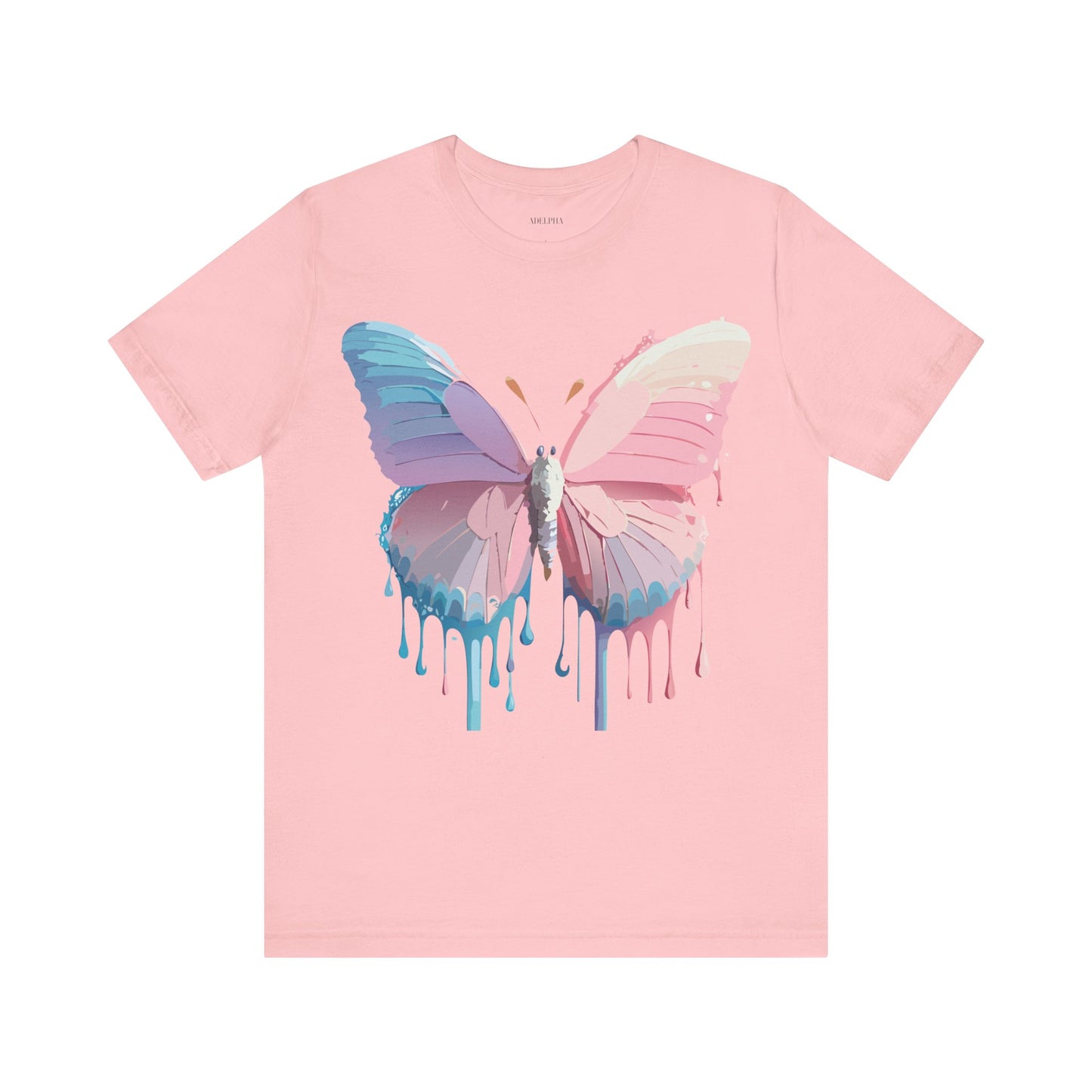 Natural Cotton Tee Shirt with Butterfly