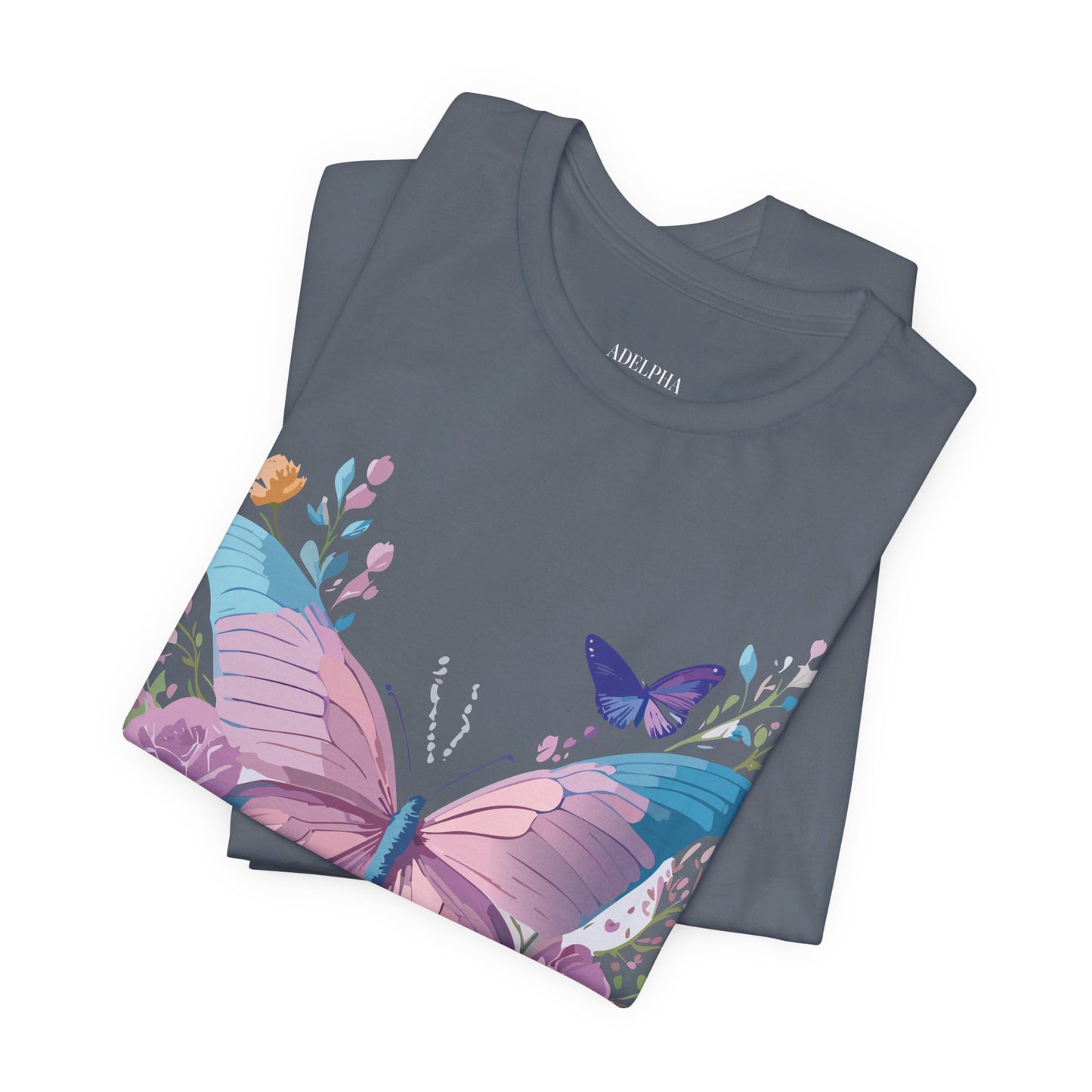 T-Shirt aus natürlicher Baumwolle mit Schmetterling