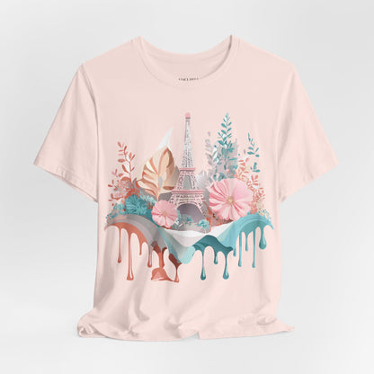 Natural Cotton Tee Shirt - Beautiful Places Collection - Paris Printify