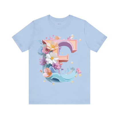 Natural Cotton Tee Shirt - Letters Collection - E Printify