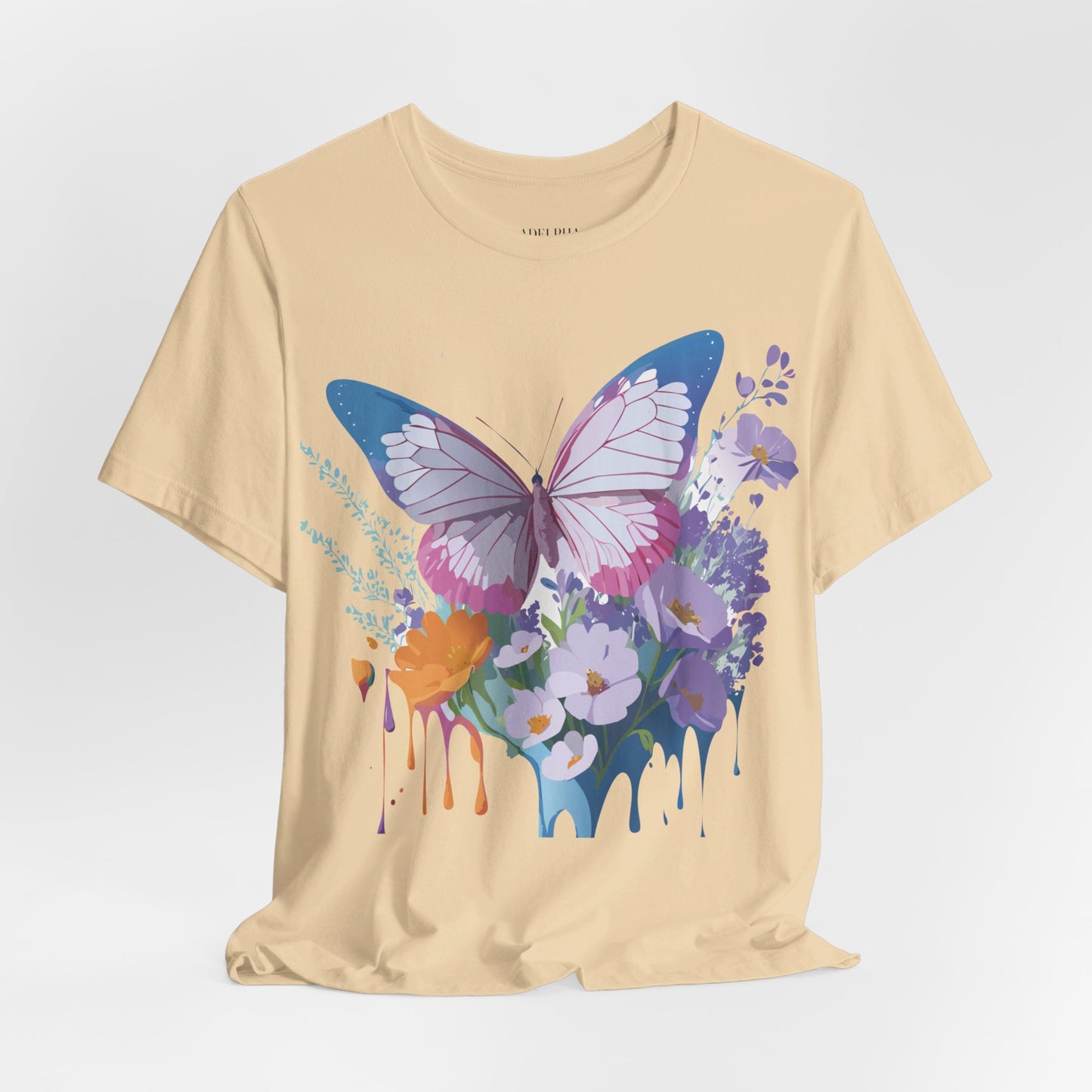 T-Shirt aus natürlicher Baumwolle mit Schmetterling