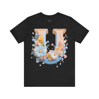 Natural Cotton Tee Shirt - Letters Collection - U Printify