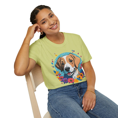 Unisex Dog Shirt Animal Print Tee Gildan Softstyle 64000 Cotton