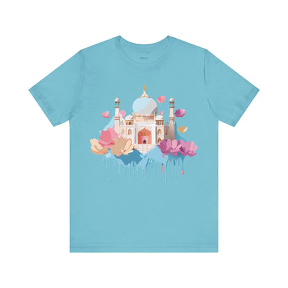 Natural Cotton Tee Shirt - Taj Mahal, India Printify