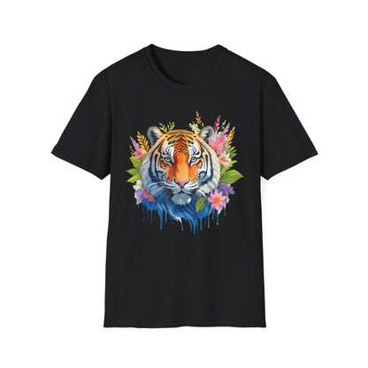 Tiger Print Unisex Gildan Softstyle Tee 64000 100 Percent Ring Spun Cotton