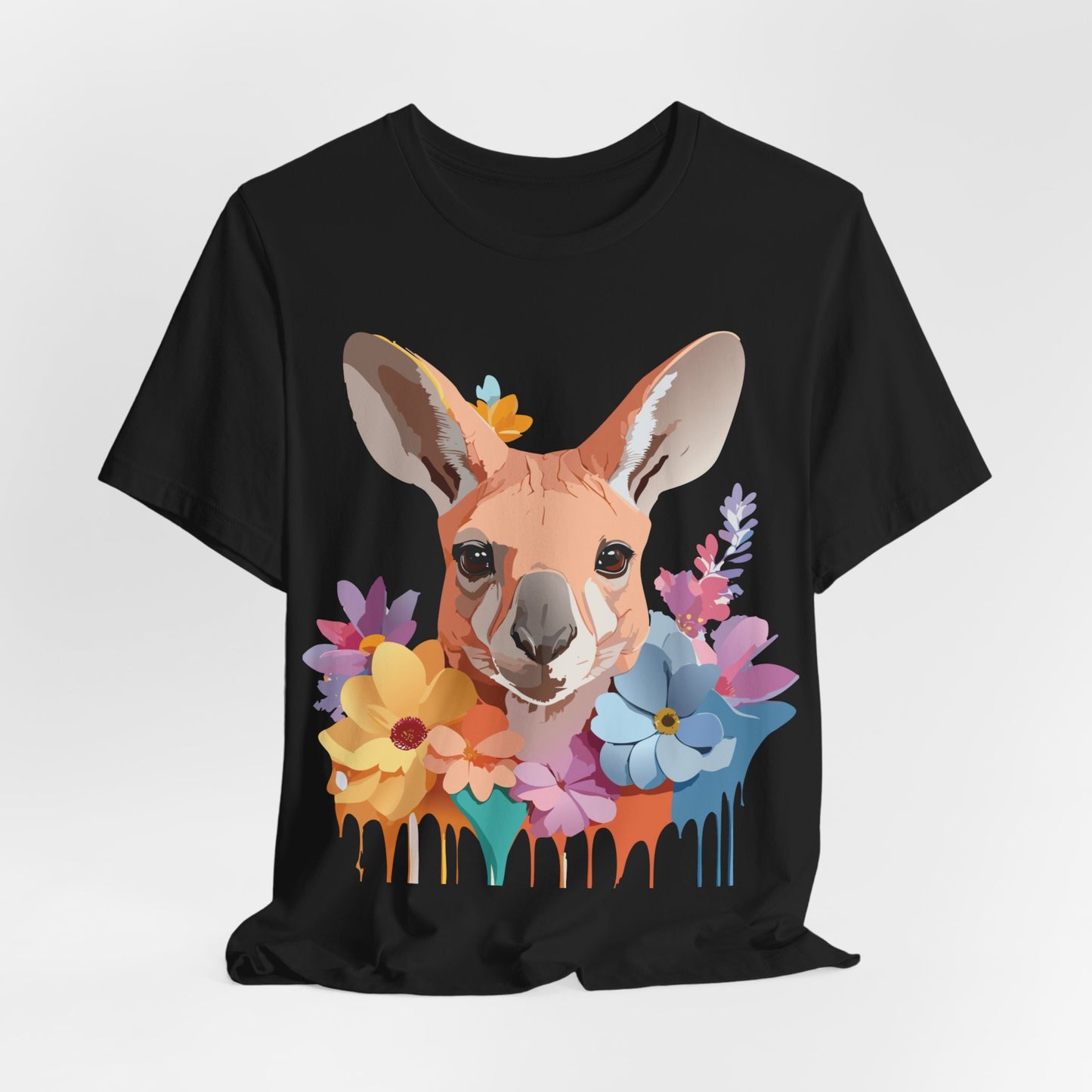 Natural Cotton Tee Shirt with Kangaroo