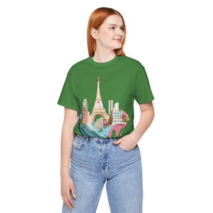 Natural Cotton Tee Shirt - Beautiful Places Collection - Paris Printify