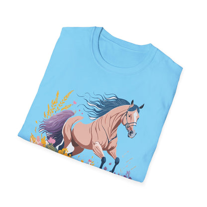 Unisex Horse Shirt With Animal Design Gildan Softstyle 64000 Tee