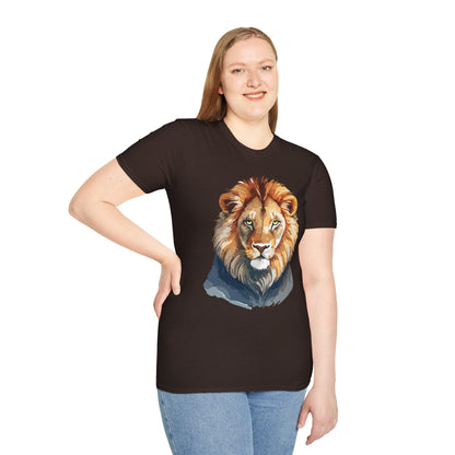 Lion Shirt Unisex Animal Tee Gildan Softstyle 64000 100 Percent Ring Spun Cotton